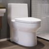 Elongated One Piece Toilet Compact Design for Bathrooms